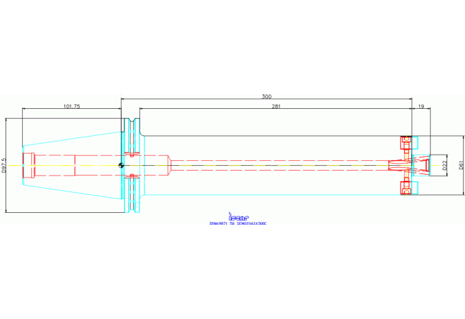 DIN69871 50 SEM22X61X300C
