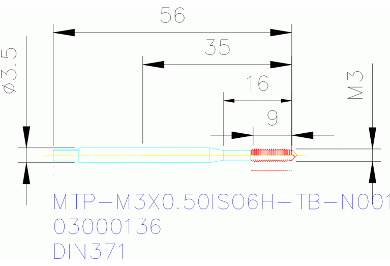 MTP-M3X0.50ISO6H-TB-N001