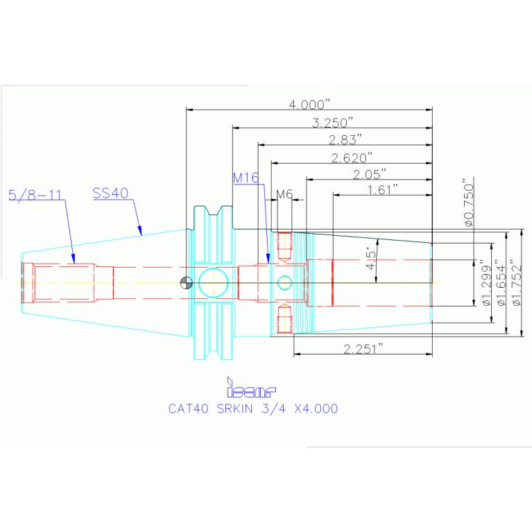 CAT40 SRKIN 3/4 X4.000