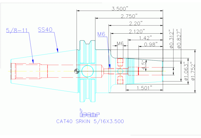 CAT40 SRKIN 5/16X3.500
