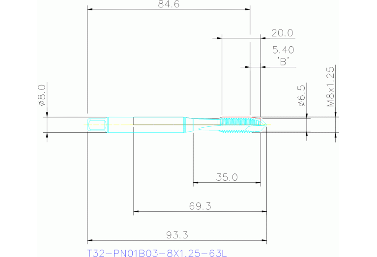 T32-PN01B03-8X1.25-63L