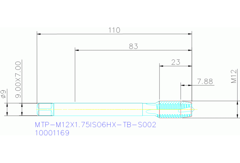 MTP-M12X1.75ISO6HX-TB-S002