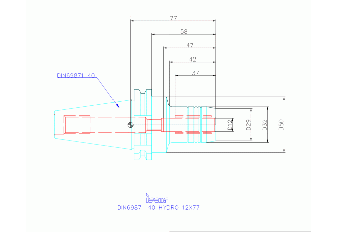 DIN69871 40 HYDRO 12X77