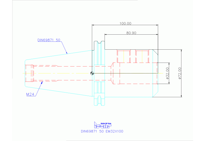 DIN69871 50 EM32X100