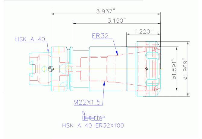 HSK A40 ER32X100