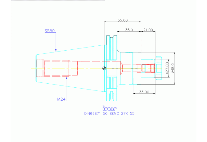 DIN69871 50 SEMC 27X 55