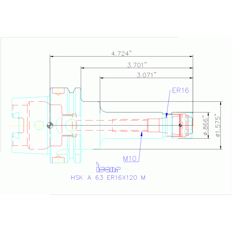 HSK A63 ER16X120M