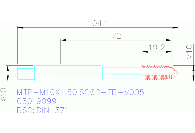 MTP-M10X1.50ISO6G-TB-V005