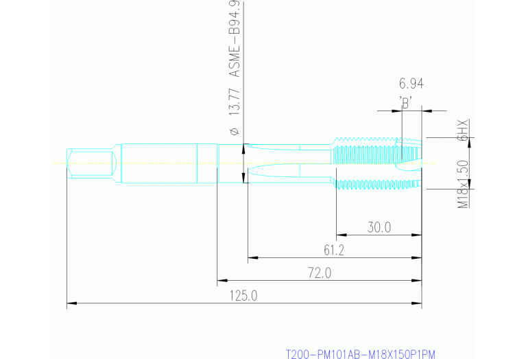 T200-PM101AB-M18X150P1PM