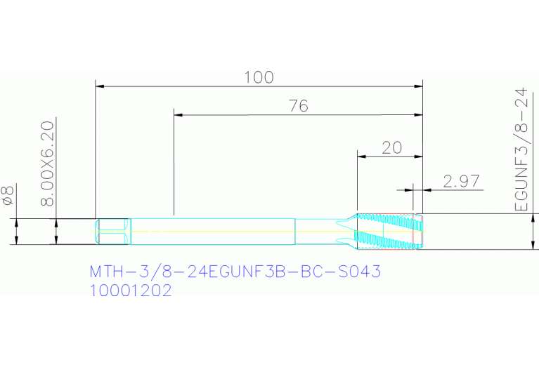 MTH-3/8-24EGUNF3B-BC-S043