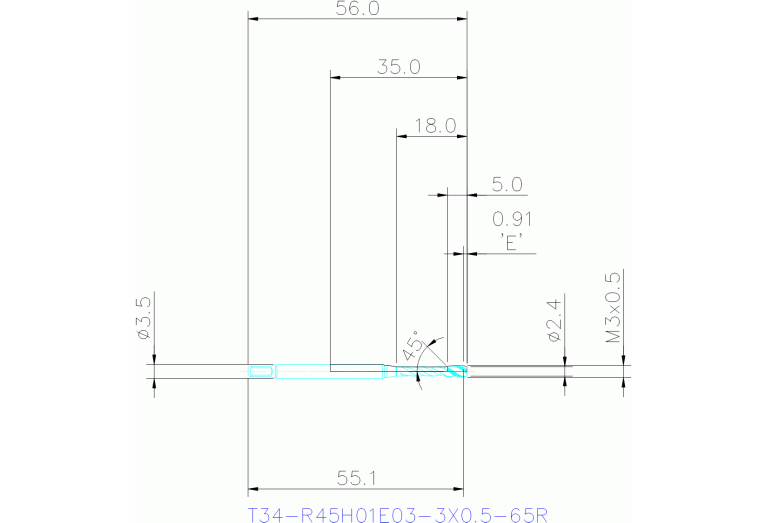 T34-R45H01E03-3X0.5-65R