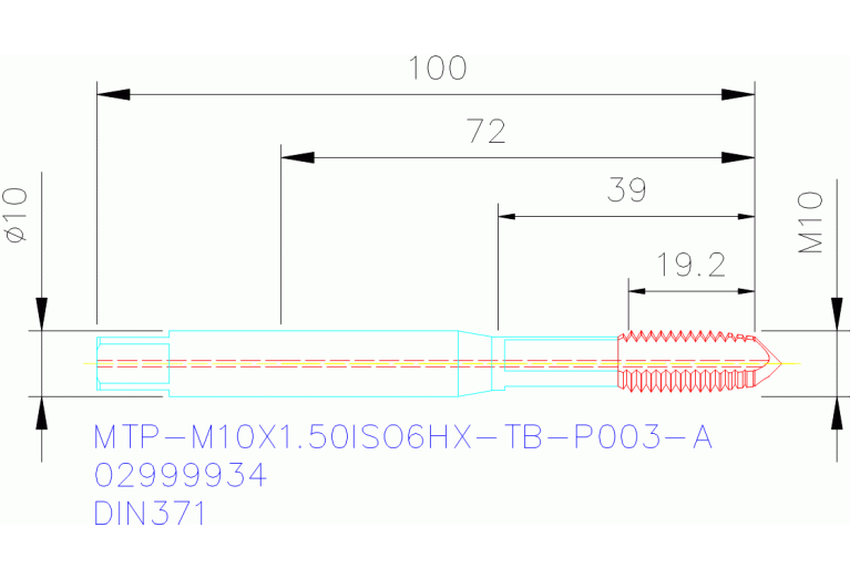MTP-M10X1.50ISO6HX-TB-P003-A