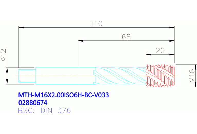 MTH-M16X2.00ISO6H-BC-V033