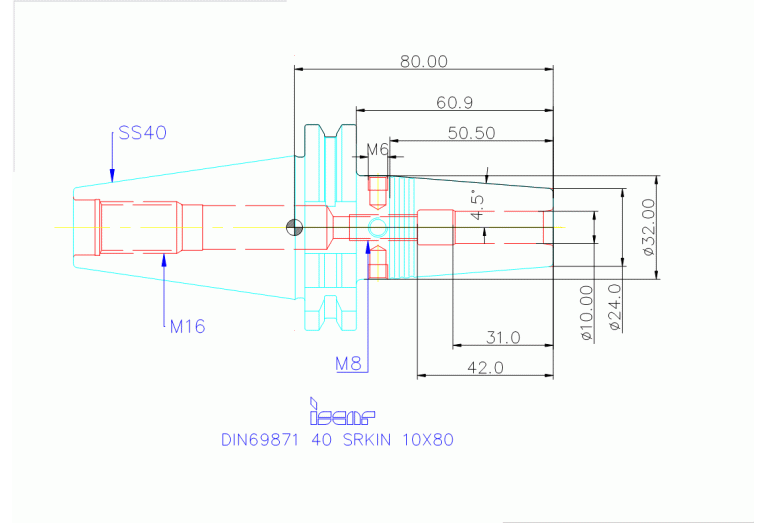 DIN69871 40 SRKIN 10X80