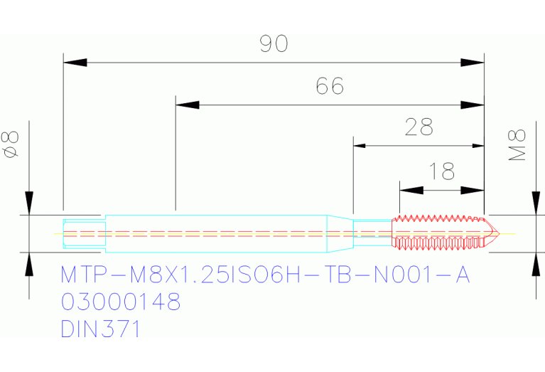 MTP-M8X1.25ISO6H-TB-N001-A