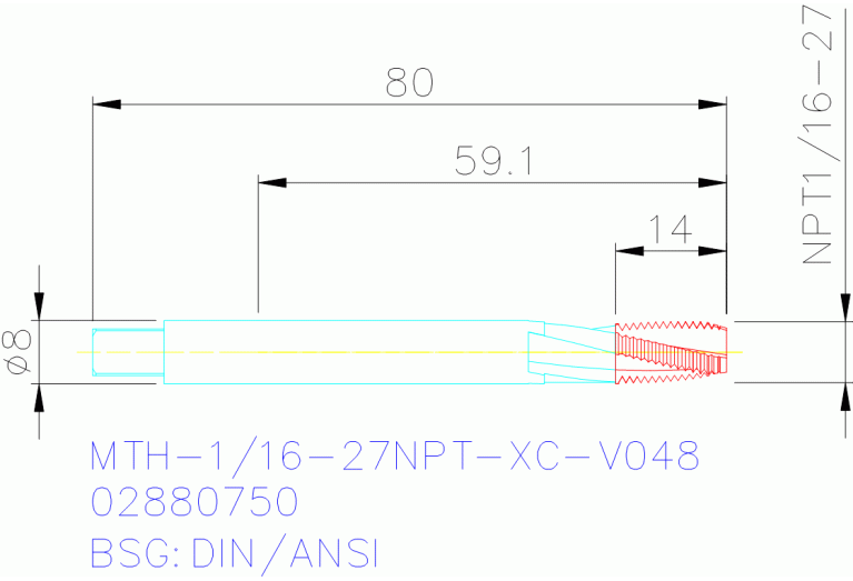 MTH-1/16-27NPT-XC-V048
