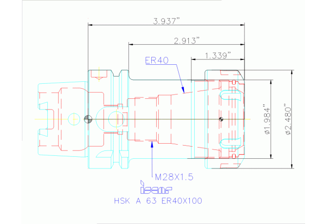 HSK A63 ER40X100