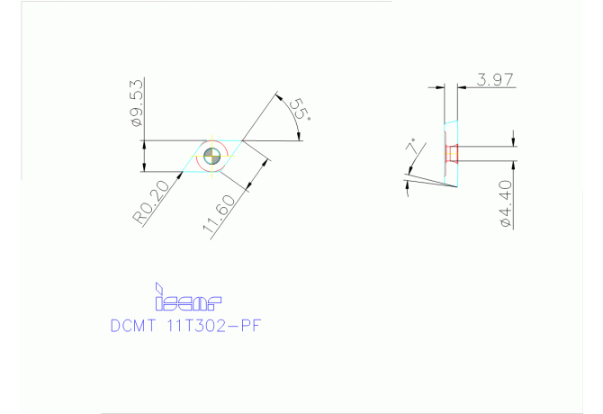 DCMT 11T302-PF IC3028