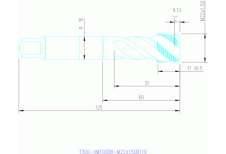 T300-XM100DB-M22X150B145