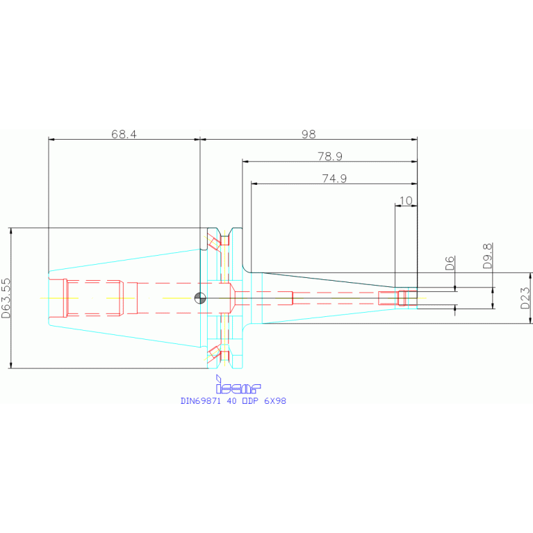 DIN69871 40 ODP 6X98