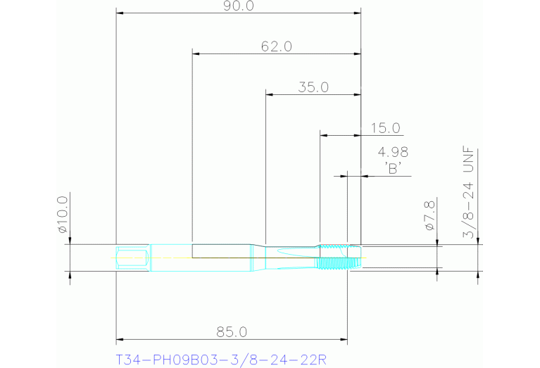T34-PH09B03-3/8-24-22R