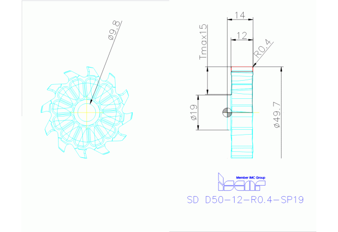 SD D50-12-R0.4-SP19 IC908