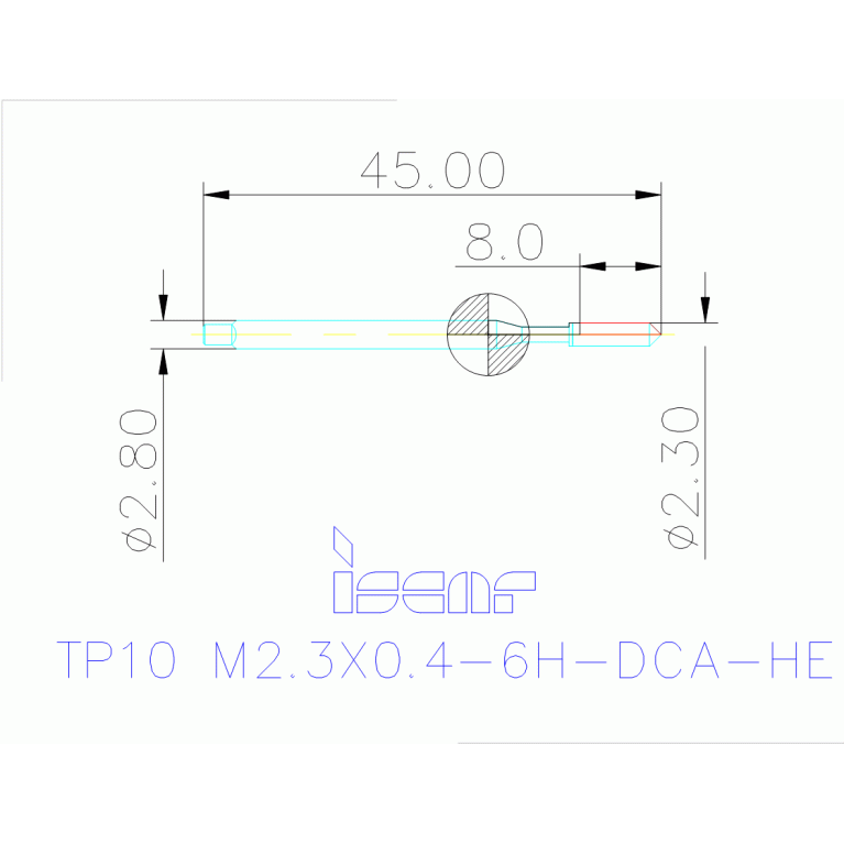 TP10 M2.3X0.4-6H-DCA-HE