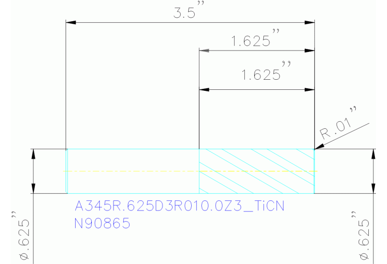 A345R.625D3R010.0Z3 TICN
