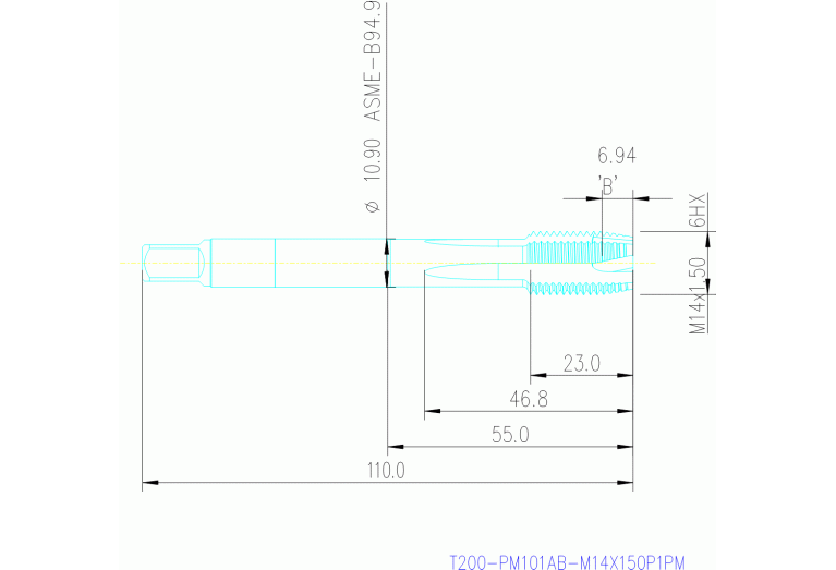 T200-PM101AB-M14X150P1PM