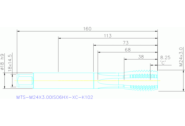 MTS-M24X3.00ISO6HX-XC-K102
