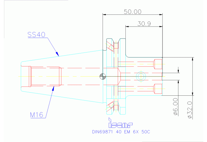 DIN69871 40 EM 6X 50C