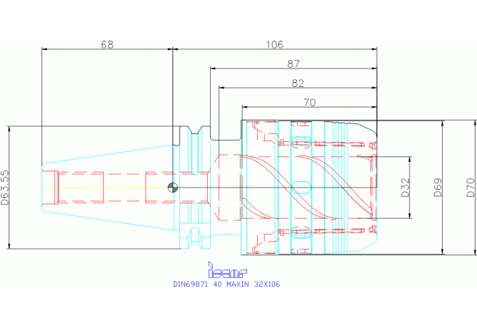 DIN69871 40 MAXIN 32X106