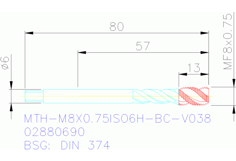 MTH-M8X0.75ISO6H-BC-V038