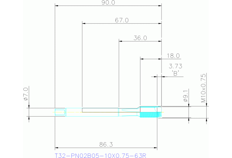 T32-PN02B05-10X0.75-63R