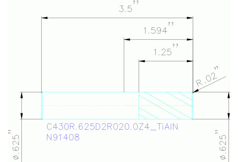 C430R.625D2R020.0Z4 TIALN
