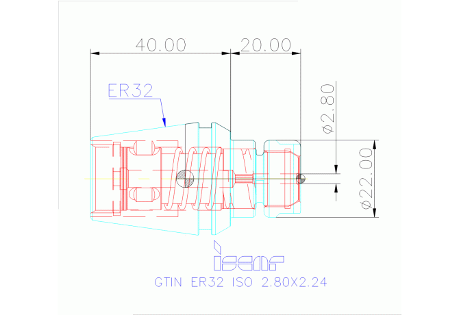 GTIN ER32 ISO 2.80X2.24