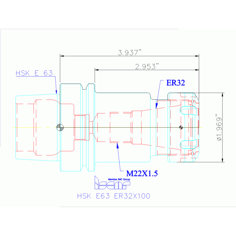 HSK E63 ER32X100