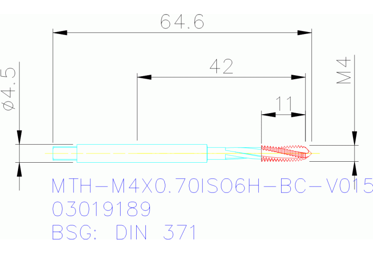 MTH-M4X0.70ISO6H-BC-V015