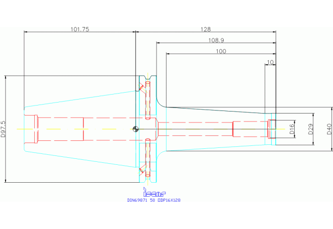 DIN69871 50 ODP16X128