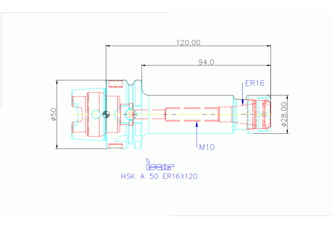 HSK A 50 ER16X120