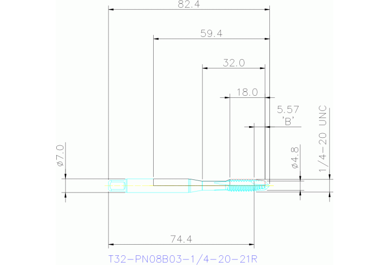 T32-PN08B03-1/4-20-21R