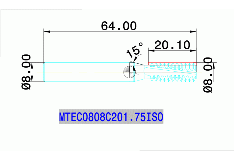 MTEC 0808C20 1.75ISO IN2005