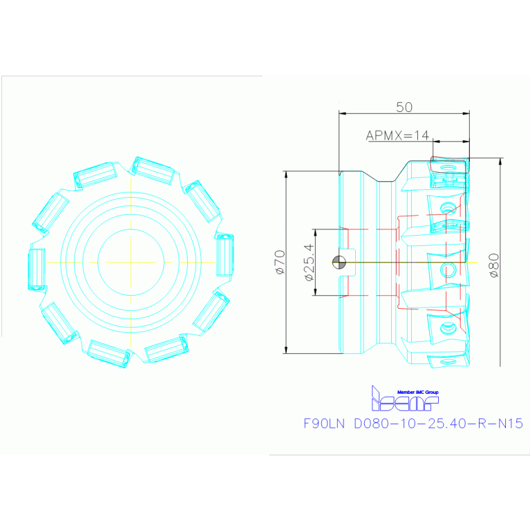 F90LN D080-10-25.40-R-N15