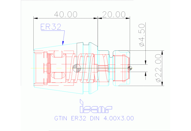 GTIN ER32 DIN 4.00X3.00