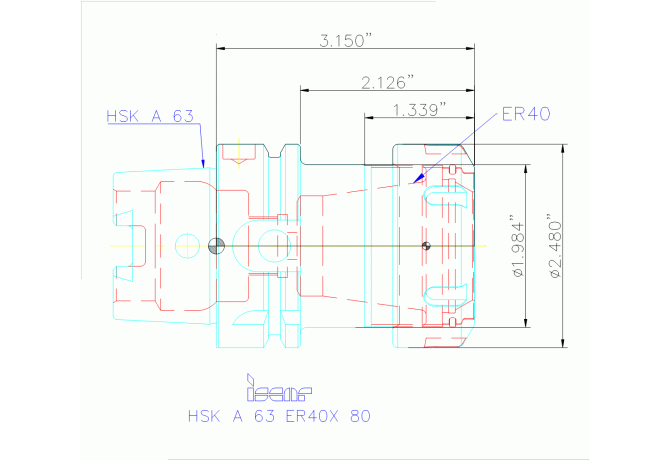 HSK A63 ER40X 80
