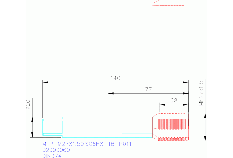 MTP-M27X1.50ISO6HX-TB-P011