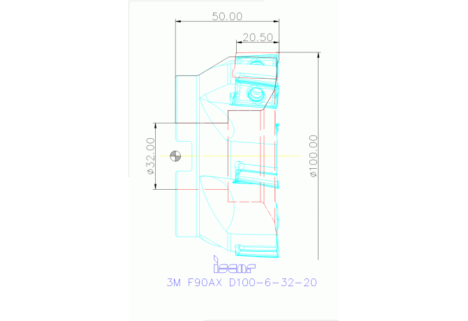 3M F90AX D100-6-32-20