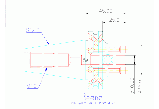 DIN69871 40 EM10X 45C