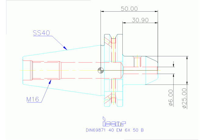 DIN69871 40 EM 6X 50 B