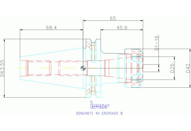 DIN69871 40 ER25X 65 B